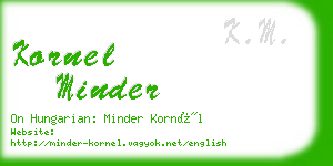 kornel minder business card